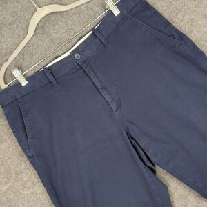J Crew‎ Flex Straight Chino Pants Navy Blue Mens Size 36x32 Cotton Blend